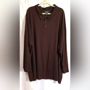 Classic Brown Long Sleeve Polo Shirt